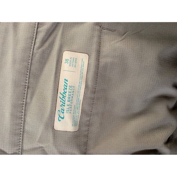 Caribbean Isle Breeze Performance Mens 38 Flat Front Shorts khaki Golf Casual - Picture 3 of 3